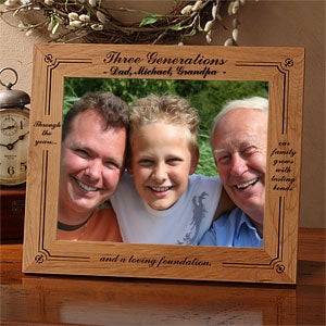 Personalized Wood Photo Frame - Generations of Family - 3564
