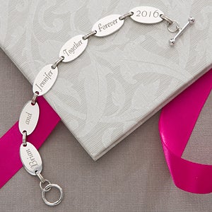 Loving Message Engraved Link Bracelet
