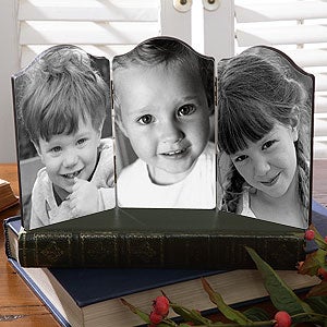 Personalized Triple Photo Table Top Folding Plaque - 3626