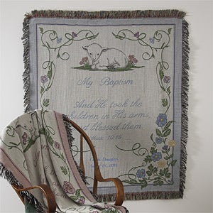 Personalized Baptism Keepsake Afghan Throw - 3642