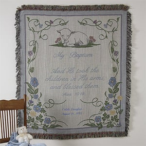 Personalized Baptism Keepsake Afghan Throw - 3642