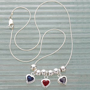 Custom Birthstone Heart Pendant Necklace for Mom and Grandma - 3659D