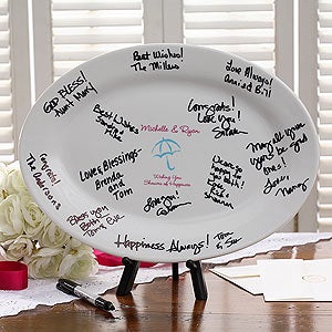 Personalized Signature Platter - Showers of Happiness Design - 3693