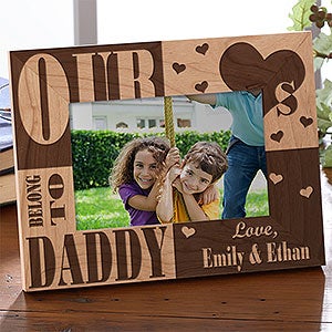 Personalized Engraved Wood Photo Frames - Our Hearts Belong to Him - 3783