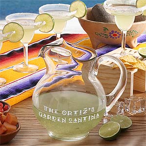 Personalized Margarita Pitcher and Margarita Glass Set - 3790