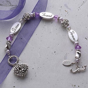 Personalized Silver Bracelet Gift - Monogram Sister Friend Forever - 3796