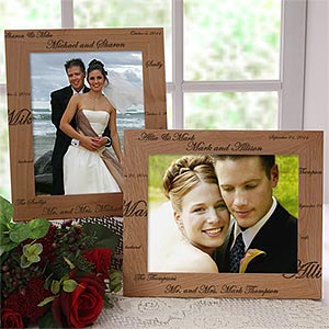 Personalized Wood Wedding Photo Frames - Mr and Mrs Collection - 3817