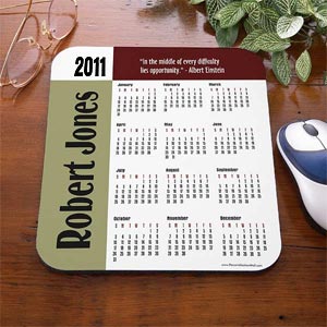 Personalized Calendar Sage Border Mouse Pad - Choose Quote - 3900