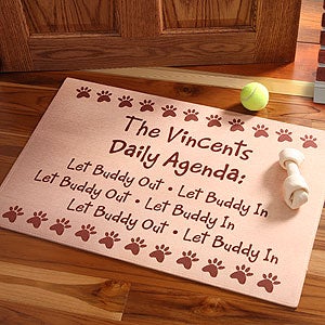 Personalized Daily Agenda Pet Door Mat - 3988