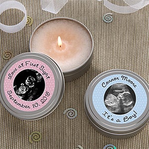 Personalized Ultrasound Photo Candle Tin Favors - 4009