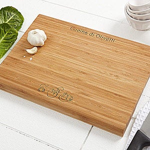 Personalized Engraved Family Name Bamboo Cutting Board - 4027