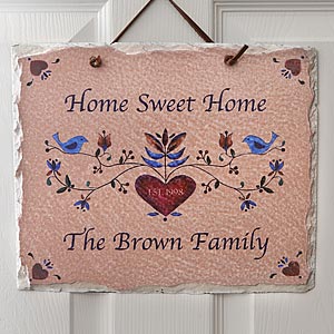 Home Sweet Home Personalized Slate Wall Sign - 4181