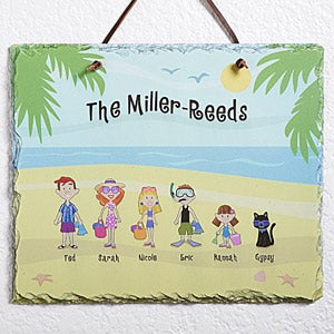 Personalized Beach Vacation Slate Wall Plaque - 4187