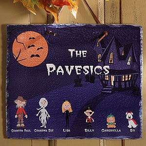 Personalized Slate Plaque - Halloween Character Collection Decor - 4206