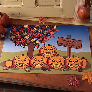 Personalized Pumpkin Patch Halloween Door Mat - 4225