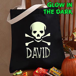 Personalization Mall Personalized Glow In The Dark Treat Bag - Skull and Crossbones at Sears.com