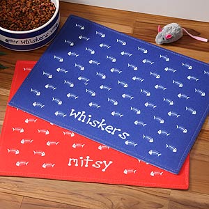 Personalized Pet Food Place Mat - Kitty Kitchen - 4298