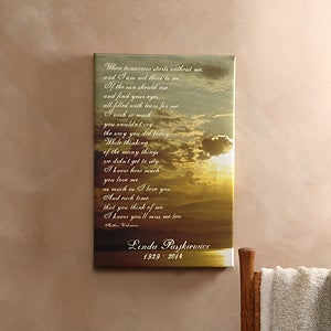 Personalized Sunset Memorial Canvas Art Print - 4305