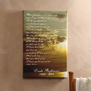 Personalized Sunset Memorial Canvas Art Print - 4305