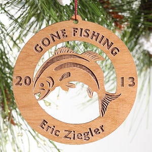 Gone Fishing Personalized Christmas Ornaments - 4350