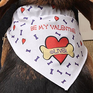 Personalized Dog Bandana - Be My Valentine Design - 4381