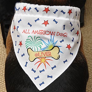 Personalized All American Dog Bandana - Fourth of July - 4384