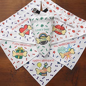 Personalized Holidays Dog Bandana Set - Six Holidays - 4386