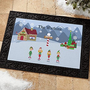 Personalized Christmas Character Welcome Door Mat - 4418
