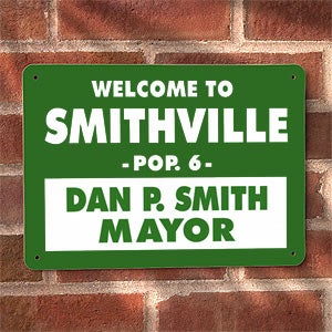 Personalized Welcome Street Sign - Mayor Design - 4497