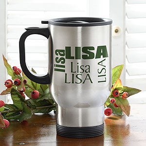 Personalized Stainless Steel Travel Mug - Just For You Design - 4557