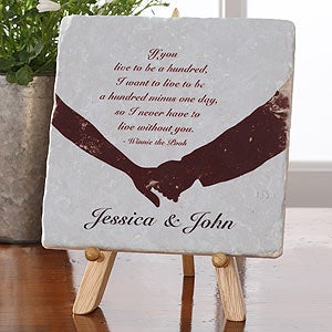 Personalized Marble Plaque - Romantic Poetry Design - 4588