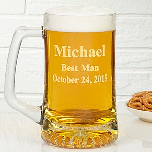 Personalized Glass Beer Mug In Wedding Party Designs - 4612