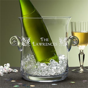 Engraved Glass Personalized Family Name Ice Bucket - 4656