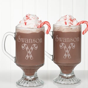 Personalized Holiday Spirit Glass Coffee Mug Set - 4679