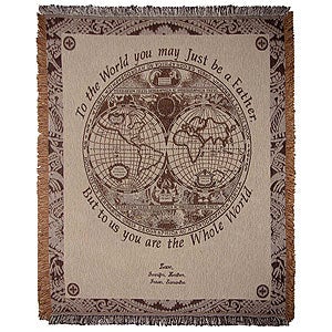 Personalized Afghan - You Mean The World Embroidered Design - 4722D