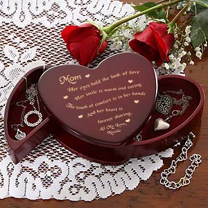 Engraved Wooden Heart Jewelry Box - Someone Like You Message - 4785