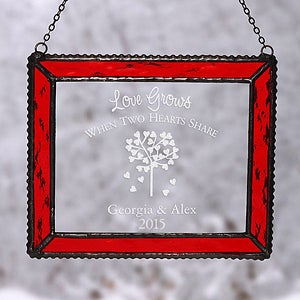Custom Personalized Red Glass Suncatcher - 4790