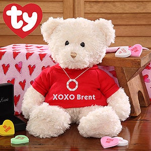 Personalized Teddy Bear and Necklace Set - XOXO Design - 4881