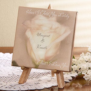 Personalized Rose Canvas Art - Romantic Couple Design - 4925