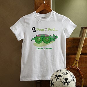 Personalized Twins Kids and Baby Clothes - 2 Peas In A Pod - 5101