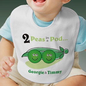 Personalized Twins Kids and Baby Clothes - 2 Peas In A Pod - 5101