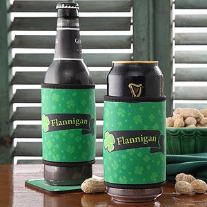 Personalized Irish Pride Foam Can and Bottle Coolers - 5152