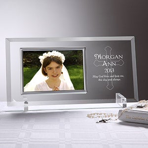 Engraved Glass Communion Picture Frame - 5256