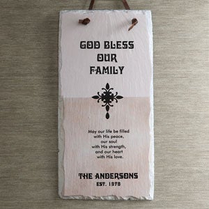 Personalized Slate Plaque - Bless Our Family - 5288