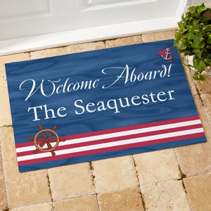 Personalized Boat Floor Mat - Welcome Aboard Design - 5354