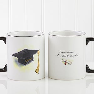 Graduation Cap & Diploma Personalized Coffee Mugs - 5389