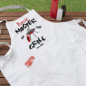 Master of the Grill Personalized Apron & Potholder Set - 5428