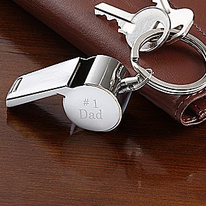 Stainless Steel Personalized Whistle Keychain - 5449