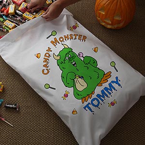 Personalized Glow In The Dark Treat Sack - Candy Monster - 5591