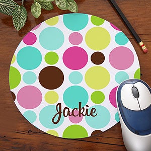 Personalized Computer Mouse Pads - Polka Dots - 5643